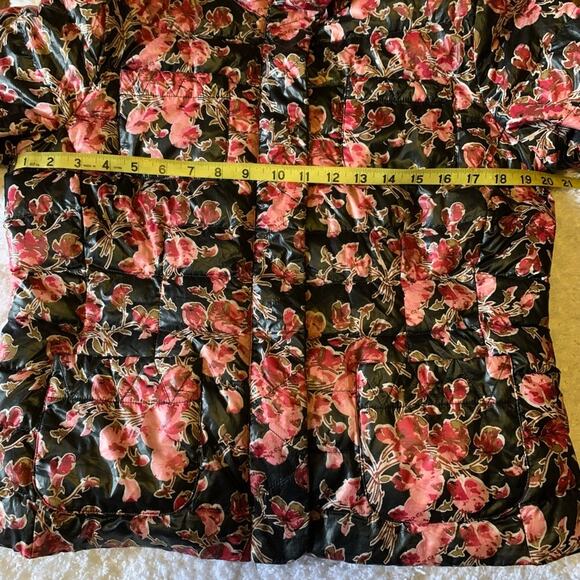 Lands End Down Filled Pink Floral Puffer Coat-S - Picture 5 of 7